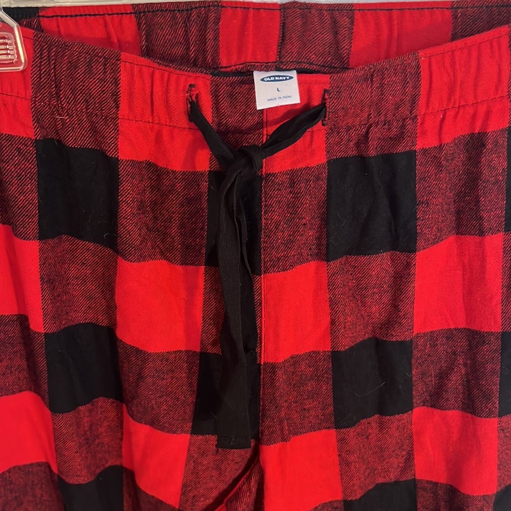 NEW Old Navy Holiday Jiggle Jammies, Red & Black box plaid pj bottoms, size L - Picture 6 of 8